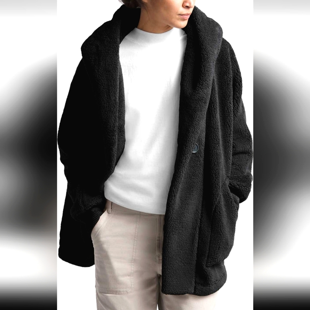 NWT The North Face Campshire Fleece Hooded Wrap Jacket Sz XS-S (fits like S)